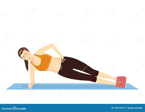 Woman Doing A Side Plank Stock Vector Illustration Of Health 75510175