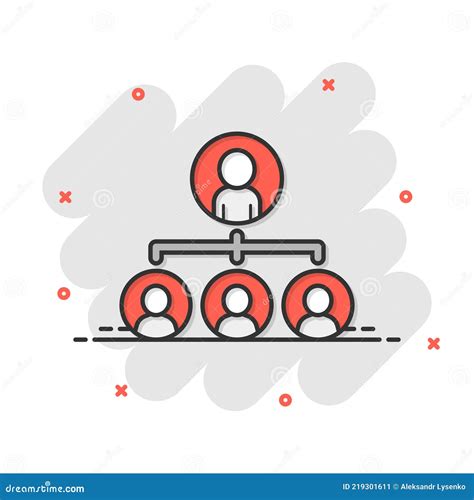 Corporate Organization Chart People Vector Icon In Comic Style People