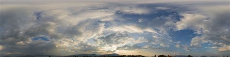 360 Hdri Panorama Of Cloudy Sunset In 30k 15k And 4k Resolution