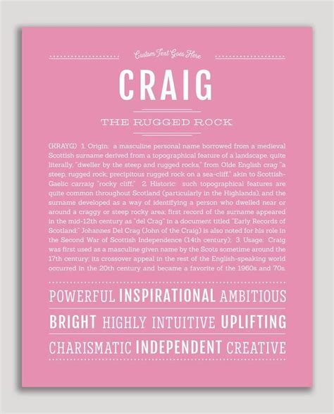 Craig Classic Name Print Classic Names Personalized