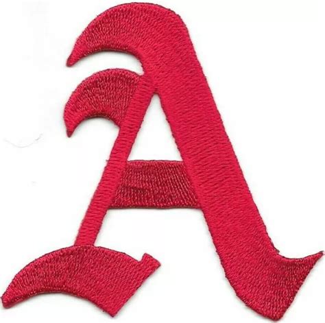 3and Fancy Red Old English Alphabet Letter A Embroidered Patch 399