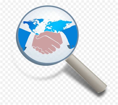 Magnifying Glass And Handshake Diplomacy Clipart Full Loupe Png