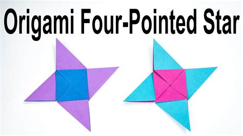 Origami Four Pointed Star Tutorial Traditional Youtube