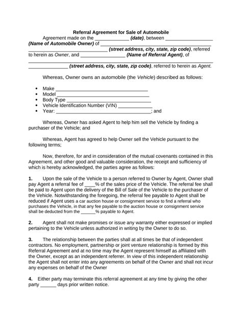 Referral Agreement Form Fill Out And Sign Printable Pdf Template