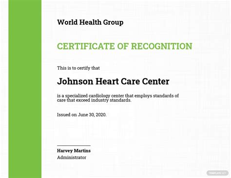 Health Care Certificate Template Free Pdf Word Doc Ps