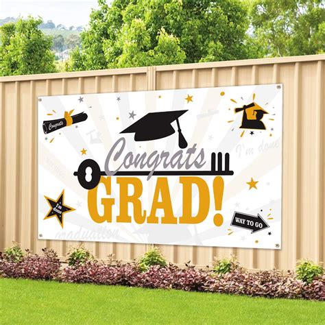 Large Fabric Graduation Party Banner 78x45 For Graduation Party