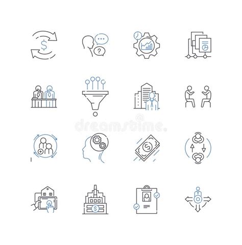 Capital Venture Line Icons Collection Funding Investment Startups