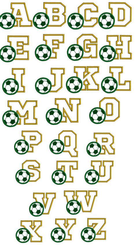 Soccer Font Embroidery Design Sports Font Footbal Font Sports Font
