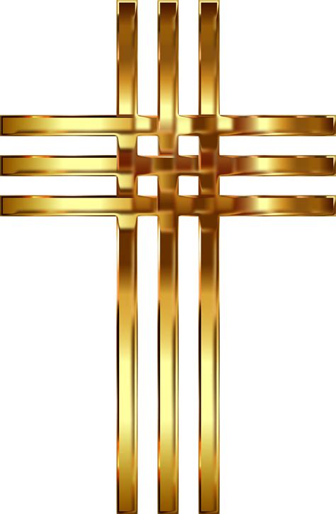 Clipart Interlocked Stylized Golden Cross Enhanced 2 No