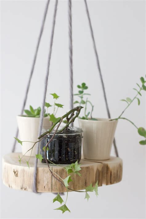 Diy Round Wood Shelf Plant Hanger —refreshed Designs