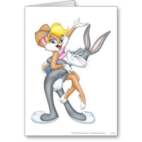 In bugs bunny rides again, he rides a miniature horse), and. BUGS BUNNY™ and Lola Bunny 2 Card | Zazzle.com | Bunny ...