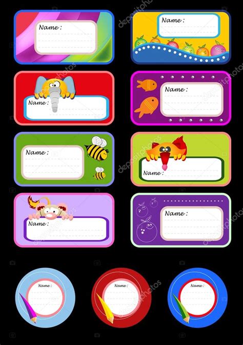 Cute Name Tags For School Cute Girl With Name Labels And Stickers