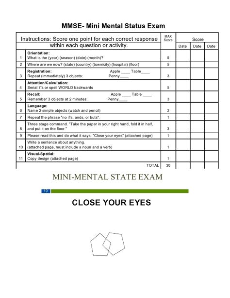 Mental Health Reference Mental Status Exam Assessment Template Mse