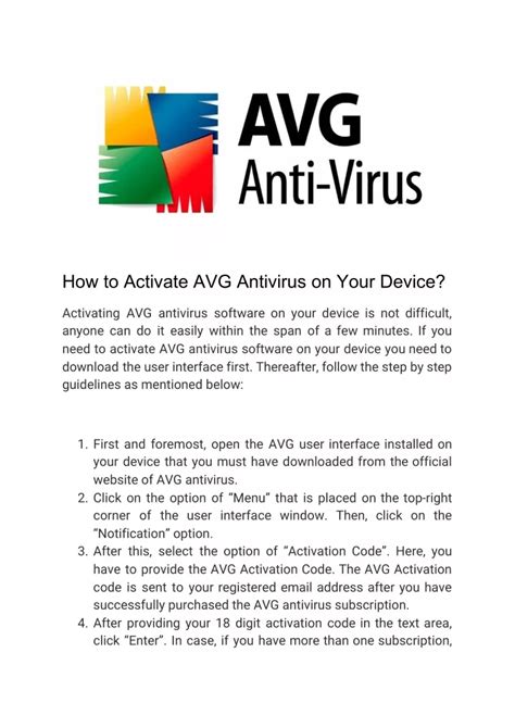 Ppt How To Activate Avg Antivirus On Your Device Powerpoint