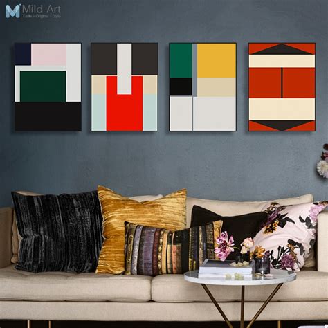 Modern Abstract Colorful Geometric Shape A4 Poster Nordic Living Room