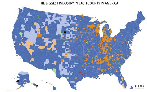 The Biggest Industry In Each County In America Zippia