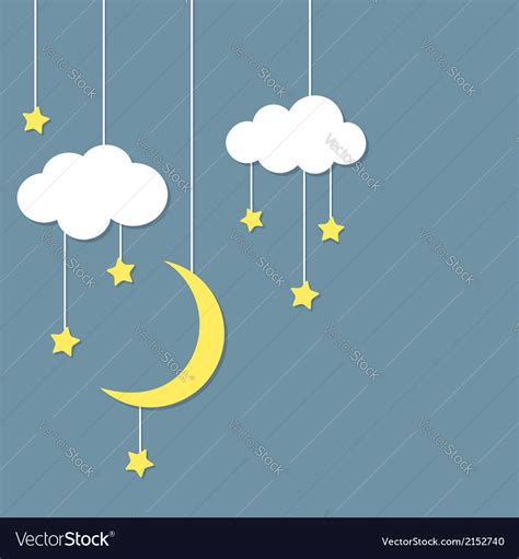 Moon Star And Cloud Paper Vector By Pornthep Image 1771409 Vectorstock