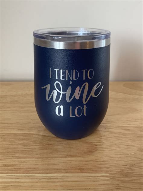 12oz Insulated Stainless Steel Wine Tumbler With Lid Etsy Plastic