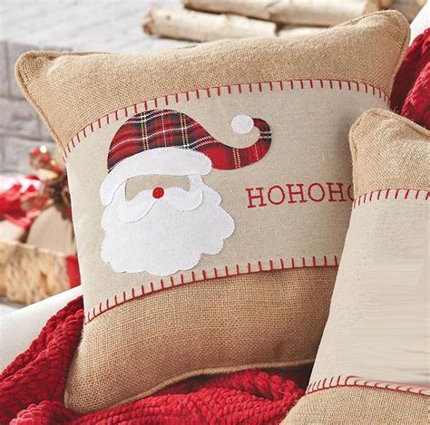 Mud Pie Deck The Halls Collection Pillow And Tartan Santa Claus Pillow