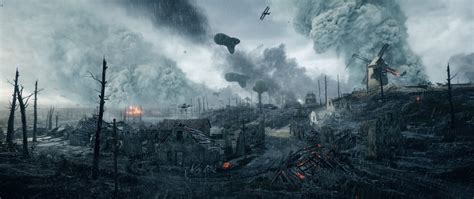 Wallpaper Battlefield 1 War 3d Graphics Rain Ruins Vdeo 1920x810