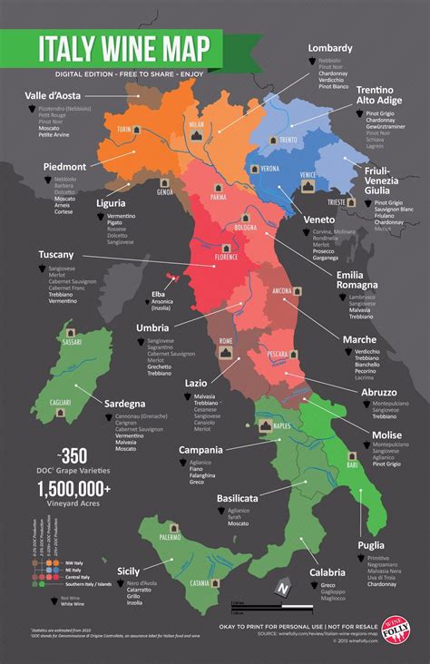 Mapa Del Vino De Italia Regiones Vinícolas Y Viñedos De Italia