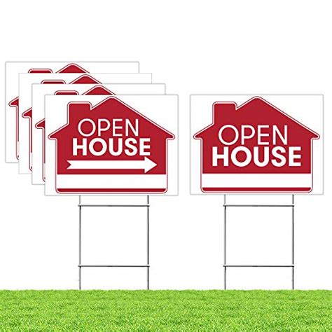 Open House Real Estate Signs Upgraded 5 Double Sided Red Property