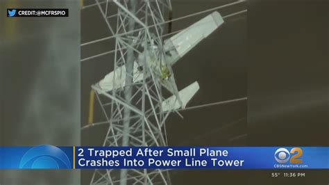 2 Trapped After Small Plane Crashes Into Power Line Tower Youtube
