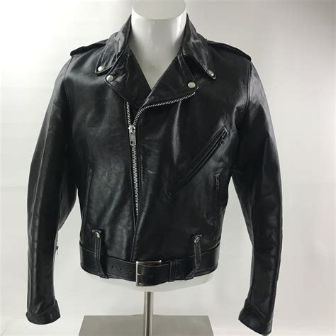 Vintage Amf Harley Davidson Black Leather Biker Motorcycle Jacket Mens Medium Outerwear Coats