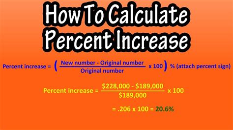 How To Find Or Calculate Percent Percentage Increase Formula For