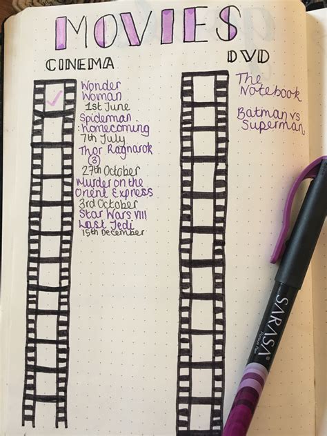Bullet journal movies to watch collection | Bullet journal, Bullet journal christmas, Bullet ...