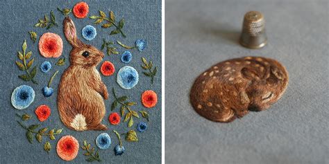 Beautiful Tiny Animals Embroidered By Chloe Giordano Bored Panda