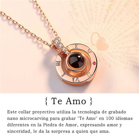 Te amo, te amo, te amo. Collar Proyección Te Amo en 100 Idiomas - VERALY