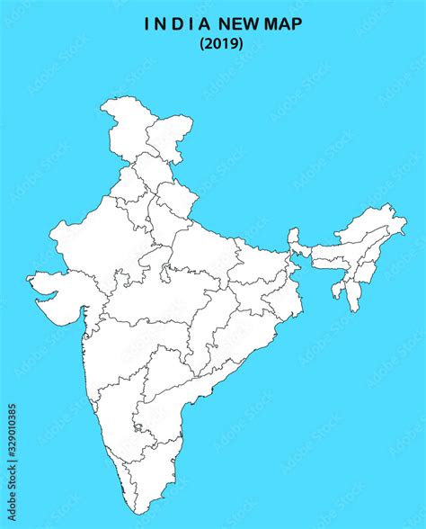 India Map India Map With State Map Vector Illustration And All States