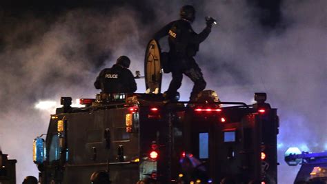 clashes on second night of ferguson curfew