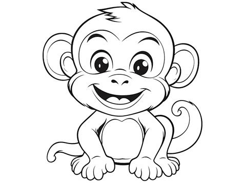 Printable Monkey To Color Coloring Page