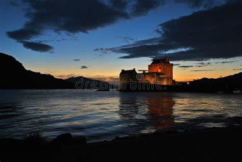 Eilean Donan Castle Twilight On Scotland Stock Image Image Of