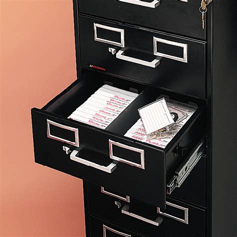 Eight Drawer File Cabinet For 3 X 5 And 4 X 6 Cards By Tennsco Tnncf846bk