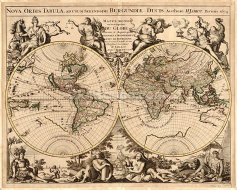 High Quality Antique Map Antique World Map Map Art Print World Map