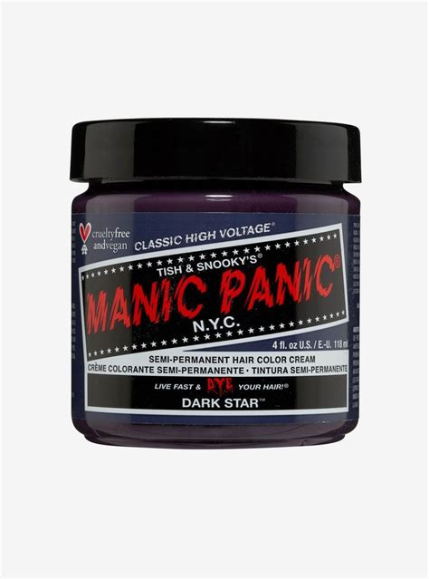 Have vaseline or a face cream handy to prevent staining skin around your hair line, always do a strand test before you dye your entire head, enlist a. Manic Panic Dark Star Classic High Voltage Semi-Permanent Hair Dye in 2020 | Permanent hair dye ...