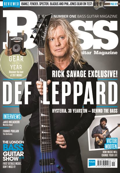 Rick Savage On Cover Of Bass Guitar Magazine Def Leppard