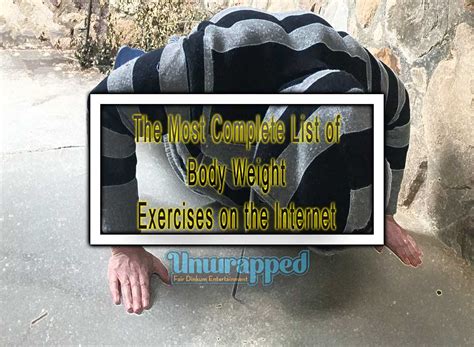 Complete List Of Body Weight Exercises