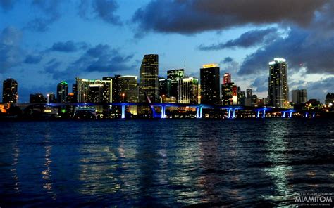 Miami Skyline At Dusk Miamitom Flickr