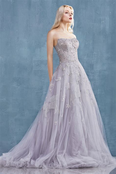 Strapless Fitted Bodice Tulle Gown A Strapless Sweetheart Neckline Complemented With A Long
