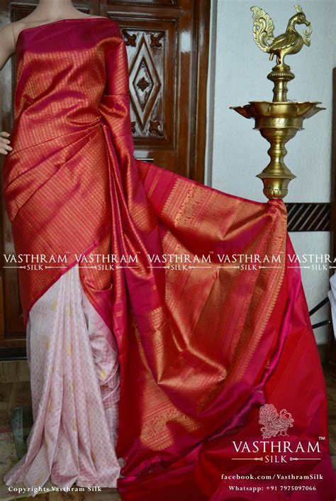 Pure Kanchipuram Silk Cost 19000 Inr Whatsapp 91 7019277192 Modern Saree Indian Silk Sarees