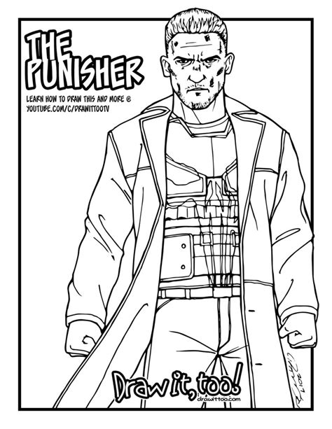 Punisher Coloring Pages Printable Sketch Coloring Page