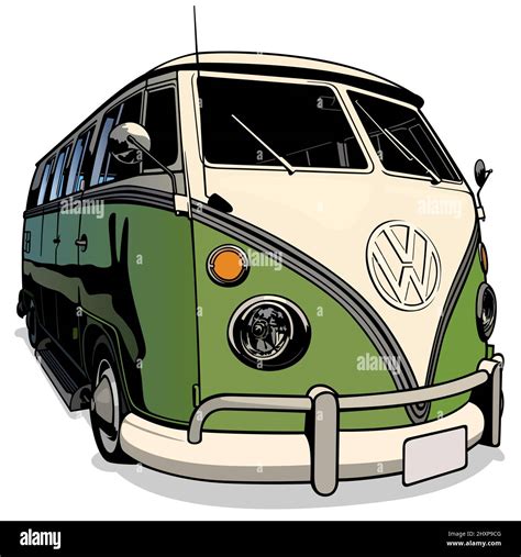 Volkswagen Mini Van Vintage Car Stock Vector Image And Art Alamy