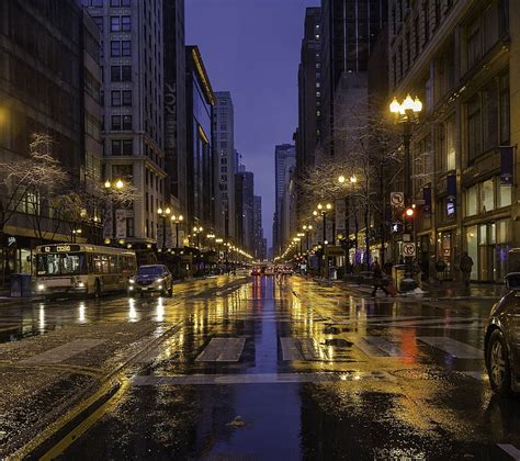 Chicago America Cities Night Roads Streets Usa Hd Wallpaper Peakpx