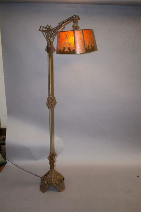 1920s Floor Lamp With Period Mica Shade At 1stdibs