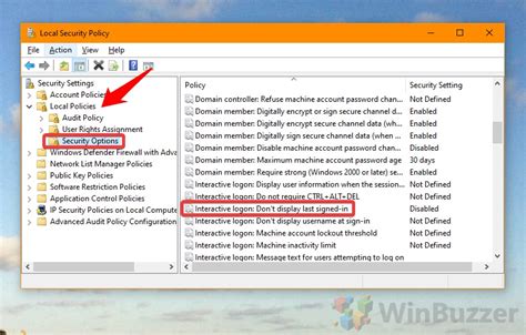 Windows How To Enable The Do Not Display Last User Name Policy