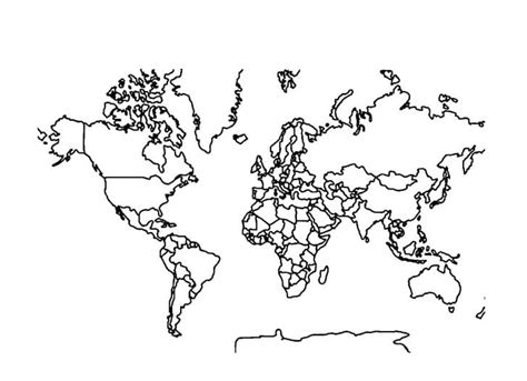 World Map Outlines Coloring Page Coloring Top